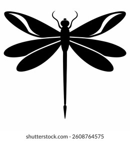 dragonfly icon silhouette vector on white background