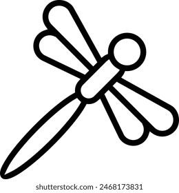 dragonfly icon. Thin linear style design isolated on white background