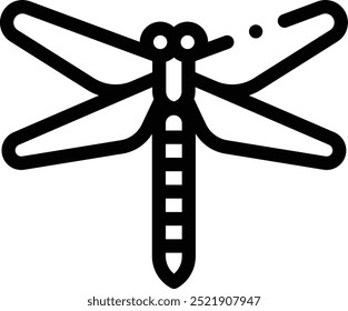 dragonfly icon. Thin Linear Style Design Isolated On White Background