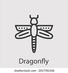 dragonfly icon vector icon.Editable stroke.linear style sign for use web design and mobile apps,logo.Symbol illustration.Pixel vector graphics - Vector