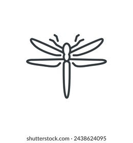Icono de libélula, ilustración vectorial de libélula