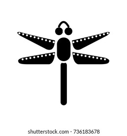 dragonfly icon, vector illustration, black sign on isolated background