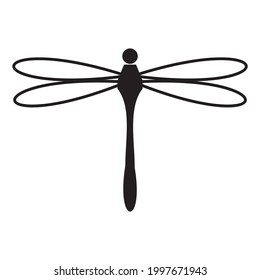 Dragonfly icon vector illustration sign