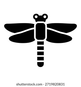 Icono de libélula con alas extendidas para el vuelo de la familia de insectos y animales