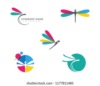 Dragonfly illustration icon design template vector