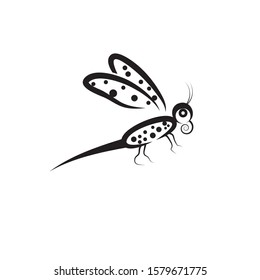 Dragonfly illustration icon design template vector