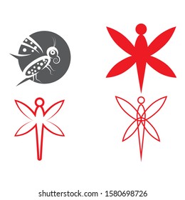 Dragonfly illustration icon design template vector