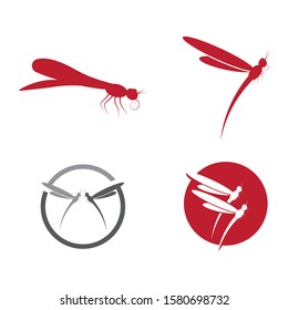 Dragonfly illustration icon design template vector