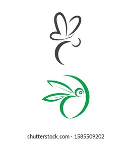 Dragonfly illustration icon design template vector