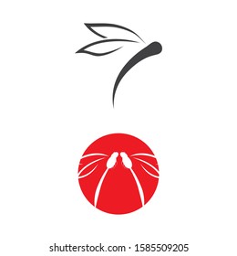 Dragonfly illustration icon design template vector