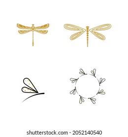 Dragonfly illustration icon design template vector