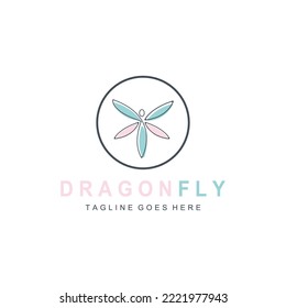 Dragonfly illustration icon design template vector