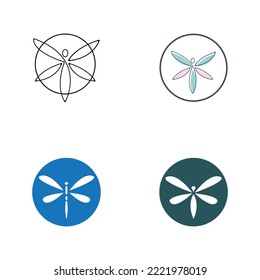 Dragonfly illustration icon design template vector