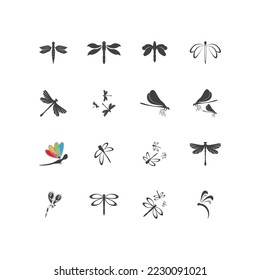 Dragonfly illustration icon design template vector