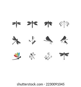 Dragonfly illustration icon design template vector
