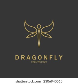 Dragonfly illustration icon design template vector