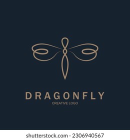 Dragonfly illustration icon design template vector