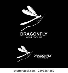 Dragonfly illustration icon design template vector. logo for nature, badge, and identity
