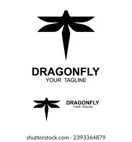 Dragonfly illustration icon design template vector. logo for nature, badge, and identity