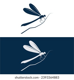 Dragonfly illustration icon design template vector. logo for nature, badge, and identity