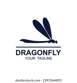 Dragonfly illustration icon design template vector. logo for nature, badge, and identity