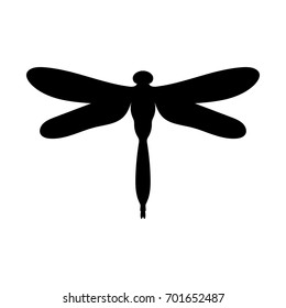 Dragonfly insect black silhouette animal. Vector Illustrator.