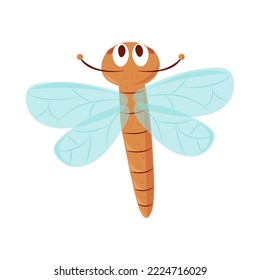 icono de dibujos animados de insectos de libélula aislado