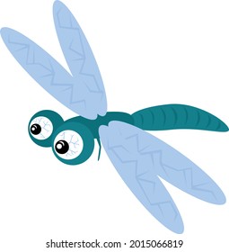 dragonfly insect in cartoon style. isolated 2d