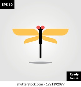 Dragonfly insect flat exotic flying minimalist logo company, logo vector template design. Ready to use, easy for edit.