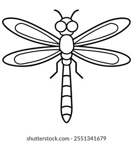 Dragonfly insect flat vector illustration on white background