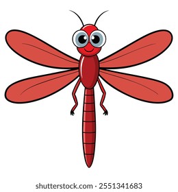 Dragonfly insect flat vector illustration on white background