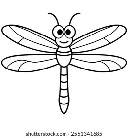 Dragonfly insect flat vector illustration on white background