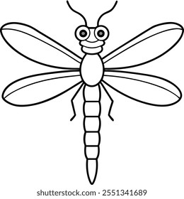 Dragonfly inseto vetor plano ilustração sobre fundo branco