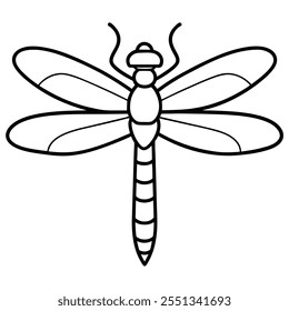 Dragonfly insect flat vector illustration on white background