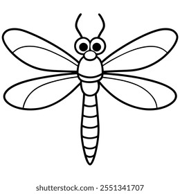 Dragonfly insect flat vector illustration on white background