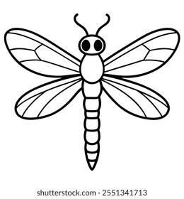 Dragonfly insect flat vector illustration on white background