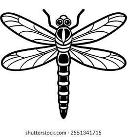 Dragonfly inseto vetor plano ilustração sobre fundo branco