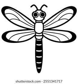 Dragonfly insect flat vector illustration on white background