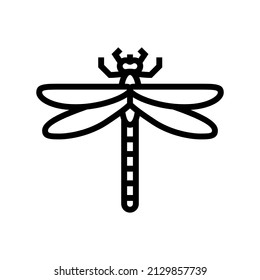 dragonfly insect line icon vector. dragonfly insect sign. isolated contour symbol black illustration
