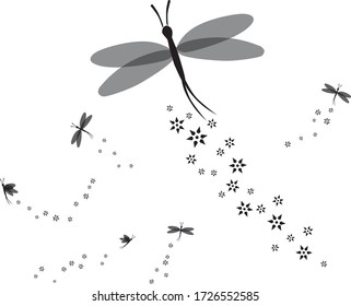 dragonfly insect silhouette vector shadow fly ornament