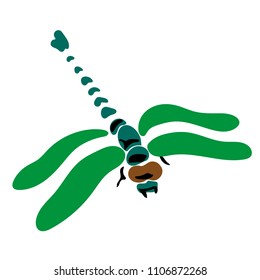 dragonfly insect simple esp 10 flat vector illustration
