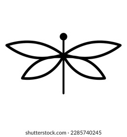 Dragonfly insect simple vector icon design. Flat icon.