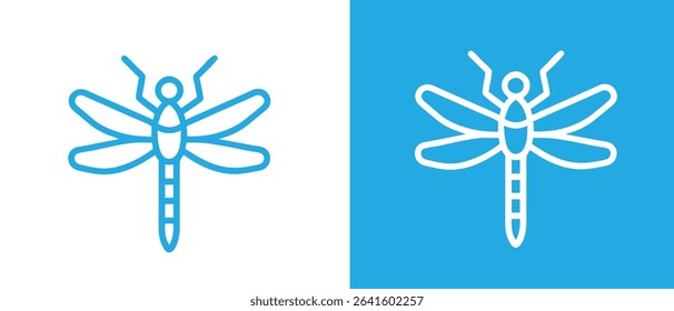 Dragonfly insect vector illustration design, simple line art of dragonfly for graphic use.