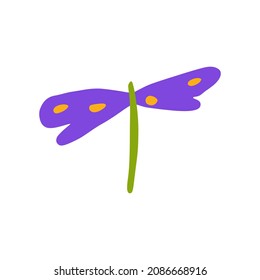 Dragonfly isolated. Cute dragon fly icon. Vector illustration