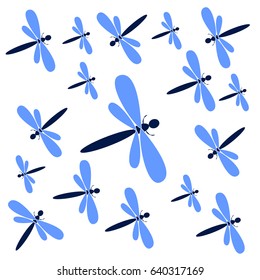 Dragonfly isolated on white background. Vector illustration.