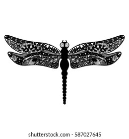 Dragonfly Laser Cut Black Dragonfly On Stock Vector (Royalty Free ...