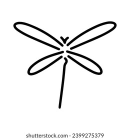 Ilustración del dibujo de la línea de la libélula de la libélula, diseño del logotipo de la libélula de insectos simple y minimalista. Logo de la libélula de esquema