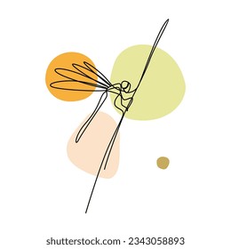 Dragonfly line art vector illustration