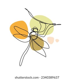 Dragonfly line art vector for wall decoration printing template