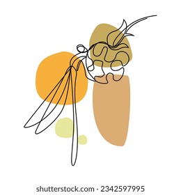 Dragonfly line art vector for wall decoration printing template
